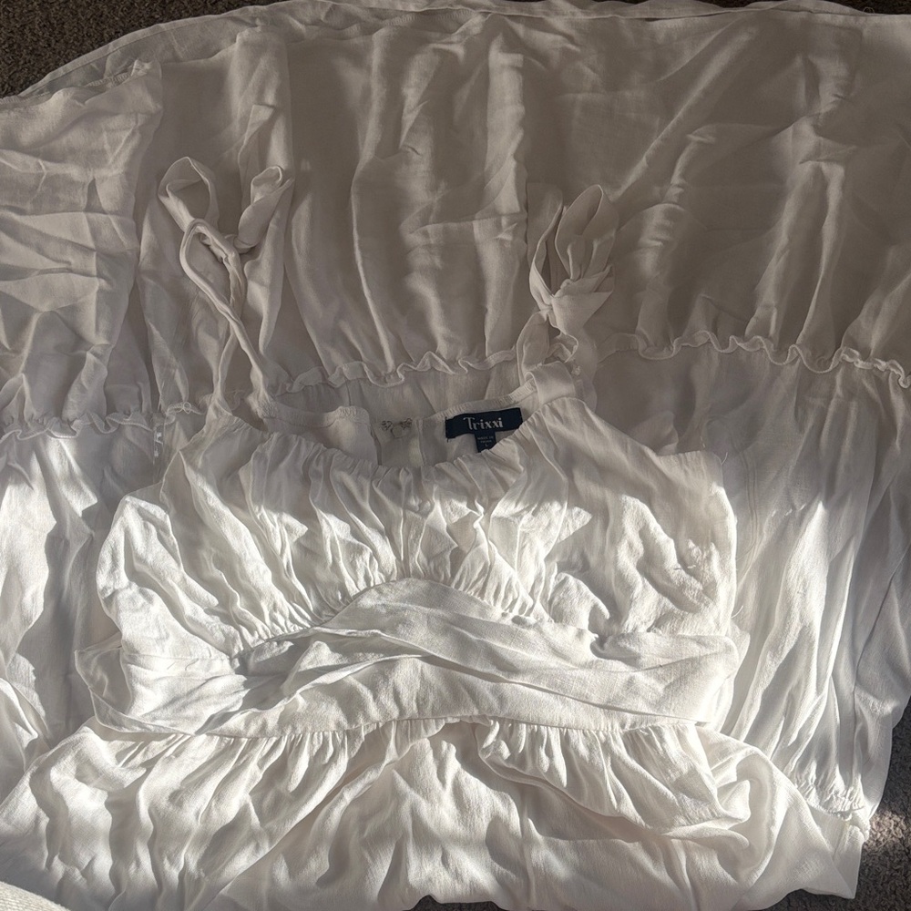 Trixxi Ivory Ruffle Dress
